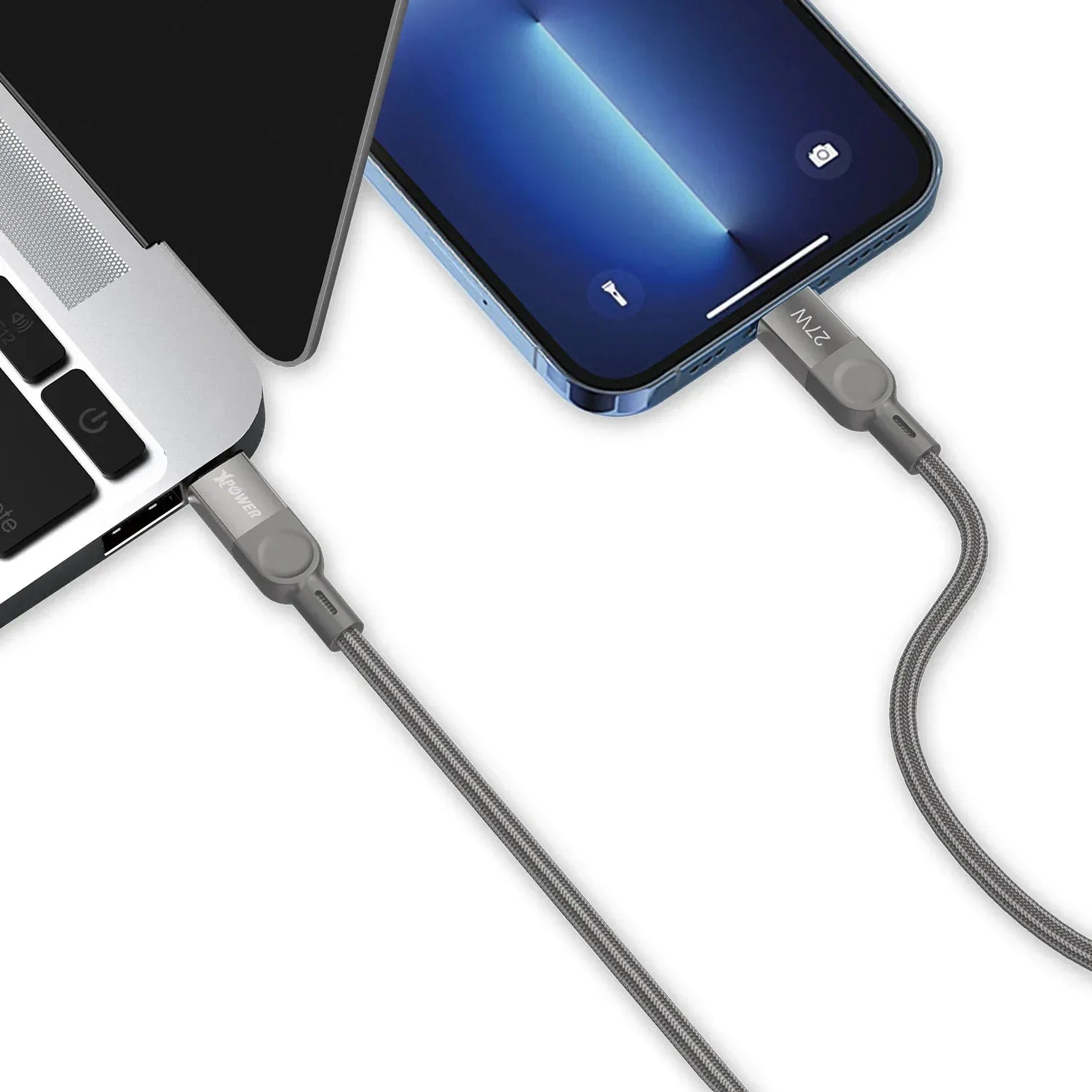 Xpower 27W Type-C To Lightning Magnetic 1M Cable - Titanium - Tashqila Xpower 27W Type-C To Lightning Magnetic 1M Cable - Titanium - Tashqila